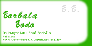 borbala bodo business card