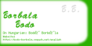 borbala bodo business card